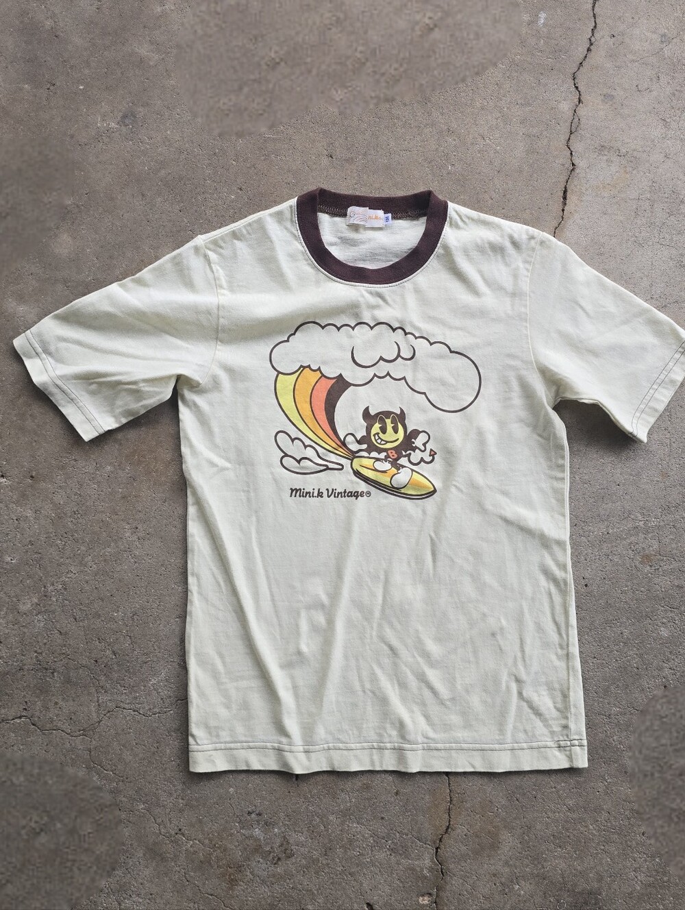Y2K Vintage Japanese Baby Tee Crop Top XS 130 Graphic Kidcore Kawaii shirt